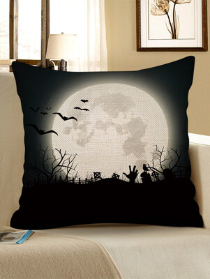 

Halloween Bat Moon Printed Pillow Cover