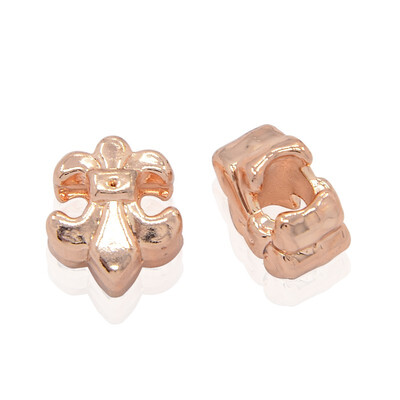 

Nickel Free & Lead Free Unfading Rose Gold Plated Alloy European Beads Fleur De Lis Large Hole Beads 13x115x8mm Hole 45mm