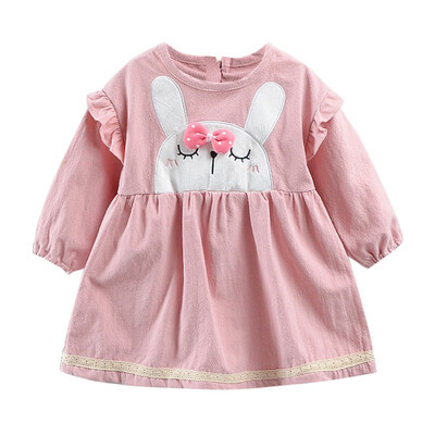 

Causal Dresses For Girls Long Sleeve Kids Girls Dresses Cute Cartoon Print Girl Dress Baby Clothes Autumn