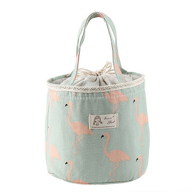 

guangxichuangshengxinfu Small Insulated Lunch Box Bags Insulated Cold Canvas Stripe Picnic Carry Case Thermal Portable Lunch Bag