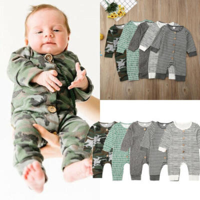 

Newborn Infant Baby Boy Girl Button Romper Bodysuit Jumpsuit Outfits Set Clothes