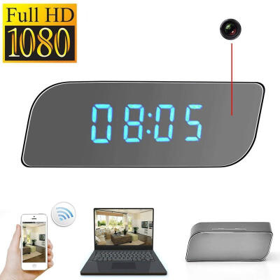 

CCTV 1080P WIFI Mini Camera Time Alarm Wireless Nanny Clock P2P Night Vision Motion Detection Home Security IP EU Plug 13" LEN