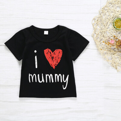 

Summer Infant Baby Girls Short Sleeve Letter Print Tops T-Shirt Clothes