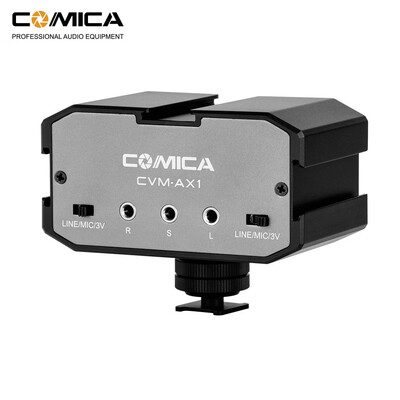 

CoMica CVM-AX1 Audio Mixer Adapter Universal Dual Channel 35mm Port Mixer Support Real-time Monitoring MonoStereo Output Switch