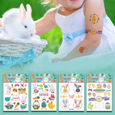 

14Pcs Happy Easter Rabbit Bunny Egg Chick Kids Body Art Temporary Tattoo Sticker