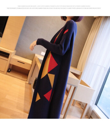 

Extra thick sweater 2018 autumnwinter South Korea version of the long&large size knitted cardigan