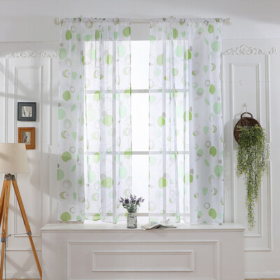 

Gobestart Leaves Sheer Curtain Tulle Window Treatment Voile Drape Valance 1 Panel Fabric