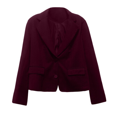 

Toponeto Ladies Suit Collar Solid Slim Fit Long Sleeve Single-BreastedSmall Suit Jacket