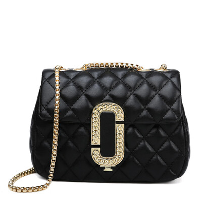

New summer womens bag fashion embroidered line rhombic chain small bag small fragrance single shoulder diagonal small backpack