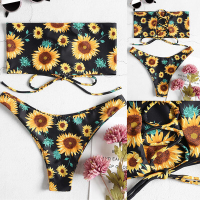 

Roseonmyhand Womens Two Piece Print Sexy Split Swimsuit Bikini Swimsuit Beachwear