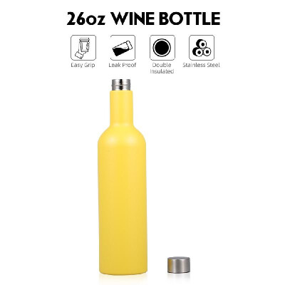 

Stainless Steel 750ml 26oz Wine Bottles with Lid Leak Proof Explosion-proof Drinking Bottle