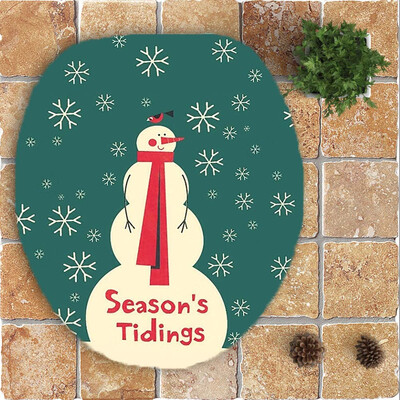 

Tailored 3PCS Christmas Bathroom Non-Slip Pedestal Rug Lid Toilet Cover Bath Mat Set