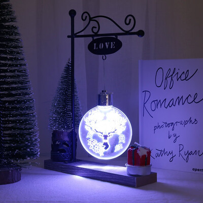 

Siaonvr Night Lights Acrylic Lights LED Christmas Elk Pattern Christmas Gifts