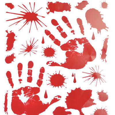 

Haunted Floor Bloody Footprint Handprint Sticker Halloween Party Decoration