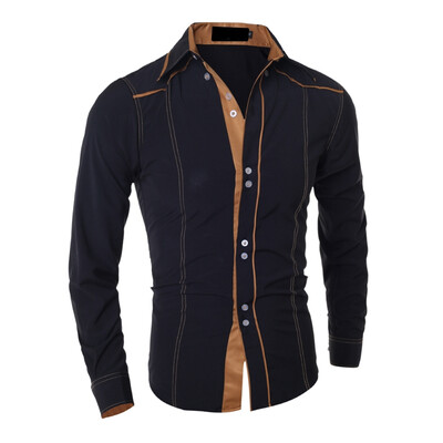 

Men\s Fashion Casual Slim Long-Sleeved Shirt