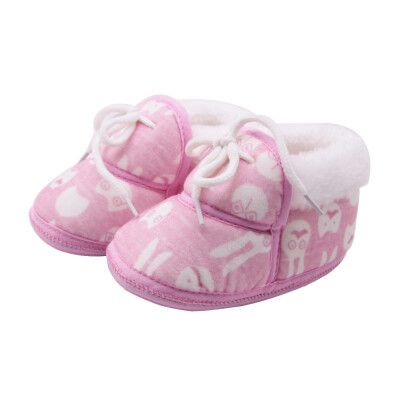 

Baby Shoes Baby Boots Newborn Cartoon Printed Cotton Shoes With Short Tube Warm Winter Boots