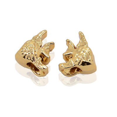 

Nickel Free & Lead Free Unfading Golden Plated Alloy European Beads Large Hole Butterflyfish Beads 13x11x8mm Hole 45mm