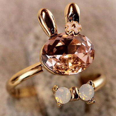 

Women New Fashion Open Ring Lovely Rabbit Shape Ring