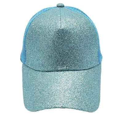 

New Woman Girls Cap Sequined Fishnet Splice Baseball Sport Casual Hip-Pop Streetwear Flat Hat