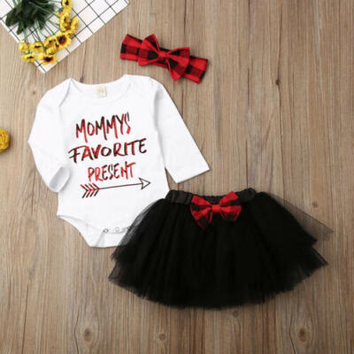 

3PCS Newborn Baby Girls Outfits Clothes Romper tutu Dress Jumpsuit Bodysuit Set