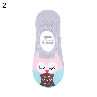 

Cute Cartoon Owl Invisible No Show Breathable Cotton Womens Soft Boat Socks