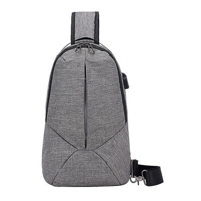 

Fashion Men Canvas Shoulder Bags USB Theftproof Travel Crossbody Chest Bag