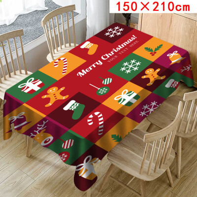 

Tailored Christmas Tablecloth Print Rectangle Table Cover Holiday Party Home Decor