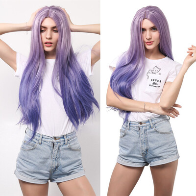 

〖Follure〗Sexy Girl Long Purple Gradient Cosplay Wig Wavy Curly Synthetic Fashion Wigs Hot