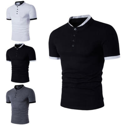 

Mens Slim Fit V Neck Short Sleeve Muscle Tee T-shirt Casual Tops Henley Shirts
