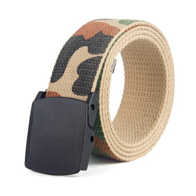 

Unisex canvas belt fashion Camouflage Pattern canvas Plastic Automatic buckle Men belt Tactics casual Men&Women belt