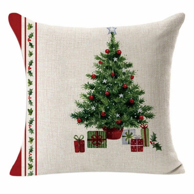 

Tailored Christmas Pillow Case Santa Cotton Linen Sofa Car Throw Cushion Cover Home Decor