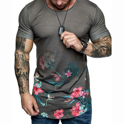 

Men Gym Crew Neck Slim Fit Casual Short Sleeve Muscle Tee Tops T-shirt Blouse