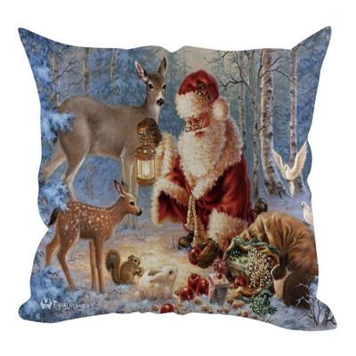 

Siaonvr Christmas Pillow Cover Pillowcases Decorative Sofa Cushion Cover 45x45cm