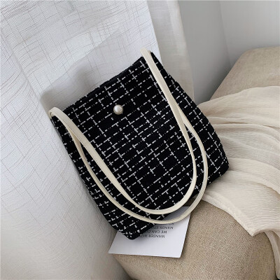 

Fashiins casual knitting big bag new 2019 Korean style womens bag popular hand-held single-shoulder bag