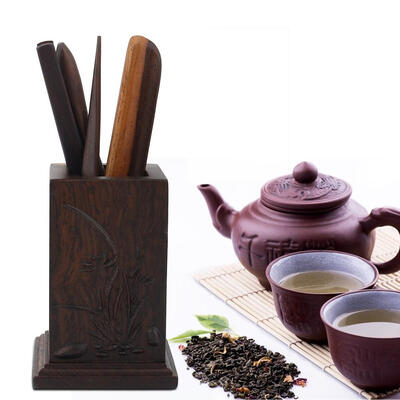 

Greensen Six Sets Of Tea Ceremony Ebony Kung Fu Tea Set Accessories flowers&birds tea bucket