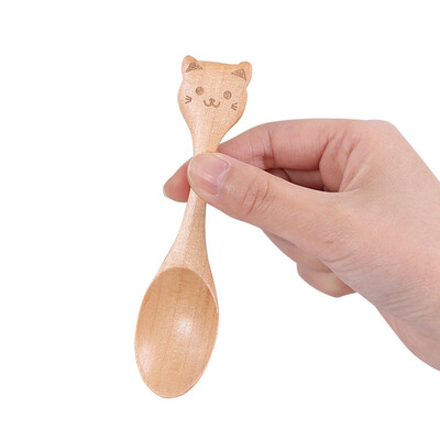 

Toponeto Fashion 1pcs Wood Cute Animal Pattern Kids Spoon Easy Kitchen Eating Tool Produ
