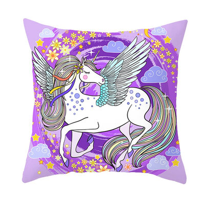 

Fashion Cartoon Cute Unicorn Cushion Cover Pillow Case Home Sofa Decor