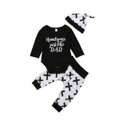 

Newborn Baby Boys Romper Bodysuit Pants Leggings Hat Outfits Clothes Set