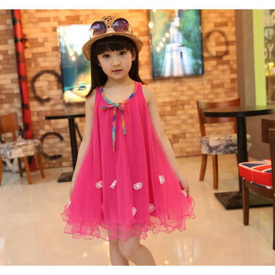

2019Summer Kids Girls Toddler Princess Sleeveless Floral Skirt Bow Dress Clothes