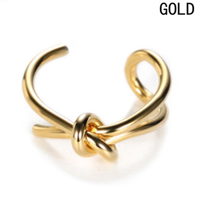 

Double Layer Opening Rings Knot Ring Women Wedding Jewelry Romantic Lover Gift Ring