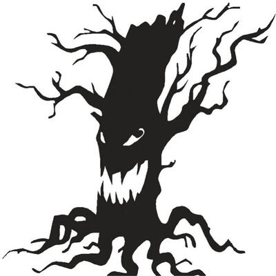 

Greensen Halloween Topic Tree Shape Wall Art Sticker Removable Living Room Bedroom Festival Decoration