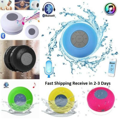 

Waterproof Bluetooth Wireless Speaker Handsfree Music Mic Suction Car Shower
