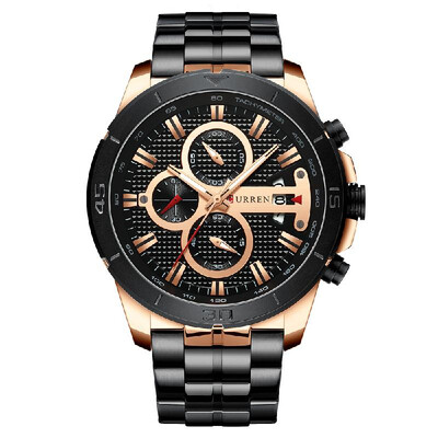 

CURREN 8337 Man Quartz Watch Waterproof Outdoor Minute Hour Chronograph Calendar Dial Alloy Band Male Wristwatch