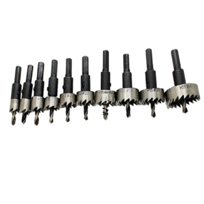 

10PCSSet HSS Hole Saw Drill Bits High-Speed Steel Cutter Kits Metal Plate 12141618202225283040MM