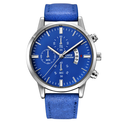 

Gobestart Fashion Sport Mens Stainless Steel Case Leather Band Quartz Analog Wrist Watch