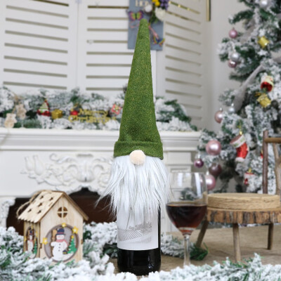 

Tailored Christmas Champagne Bottle Cover Dress Up Decoration Christmas Faceless Doll