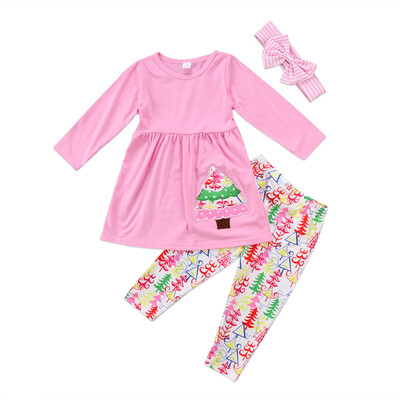 

Christmas Set Newborn Baby Girl Boy Top RomperPants Hat Outfit Clothes