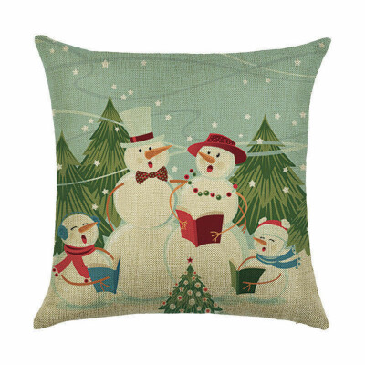 

Tailored Christmas Pillow Case Santa Cotton Linen Sofa Car Throw Cushion Cover Home Decor