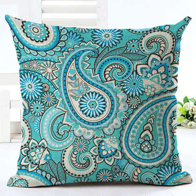 

Woven Linen Geometric Cushion Cover Sofa Car Home Decorative Throw Pillow Bohemia Paisley Style Cojines