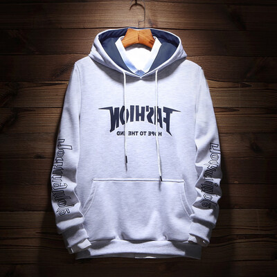 

Gobestart Mens Casual Fashion Letter Print Pullover Hooded Loose Hooded Sweater Coat